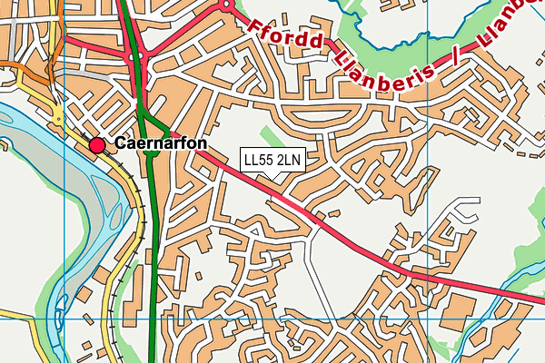 LL55 2LN map - OS VectorMap District (Ordnance Survey)