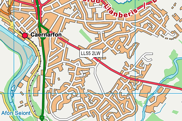 LL55 2LW map - OS VectorMap District (Ordnance Survey)