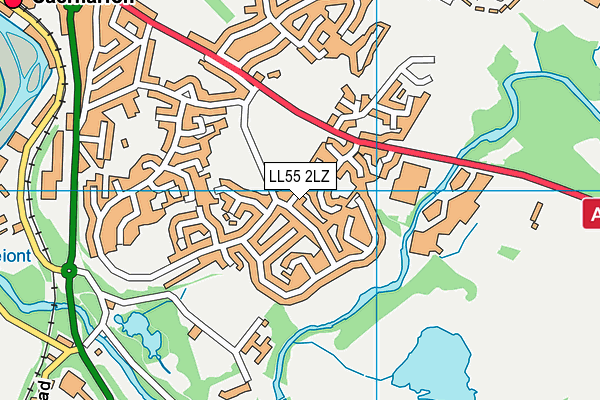 LL55 2LZ map - OS VectorMap District (Ordnance Survey)