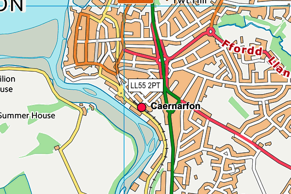 LL55 2PT map - OS VectorMap District (Ordnance Survey)