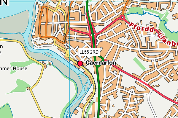 LL55 2RD map - OS VectorMap District (Ordnance Survey)