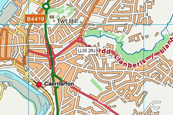 LL55 2RJ map - OS VectorMap District (Ordnance Survey)