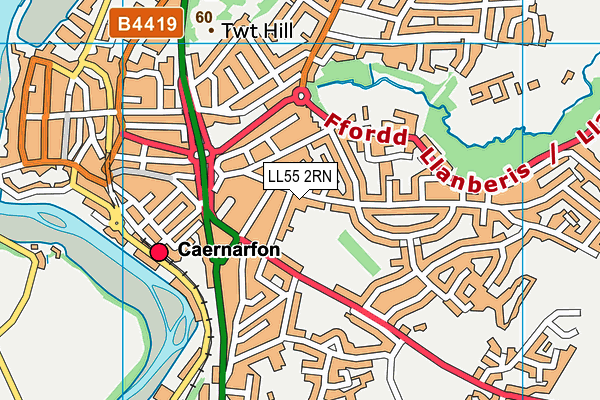 Ysgol Pendalar map (LL55 2RN) - OS VectorMap District (Ordnance Survey)