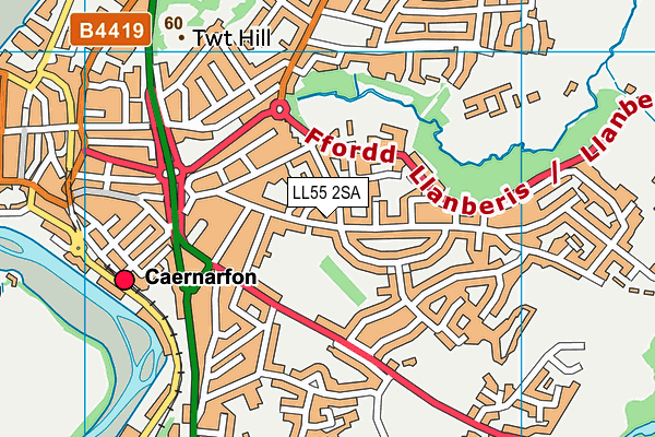 LL55 2SA map - OS VectorMap District (Ordnance Survey)