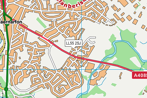 LL55 2SJ map - OS VectorMap District (Ordnance Survey)