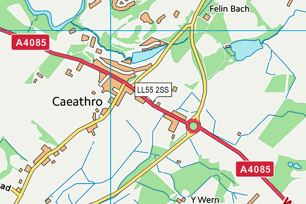 LL55 2SS map - OS VectorMap District (Ordnance Survey)