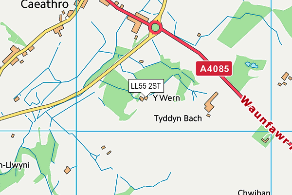 LL55 2ST map - OS VectorMap District (Ordnance Survey)