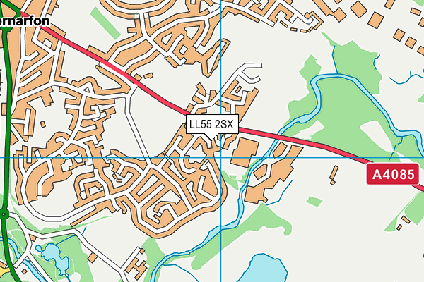 LL55 2SX map - OS VectorMap District (Ordnance Survey)