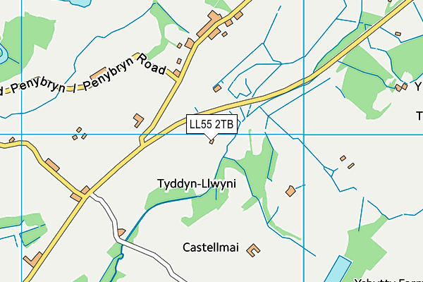 LL55 2TB map - OS VectorMap District (Ordnance Survey)