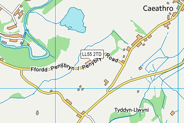 LL55 2TD map - OS VectorMap District (Ordnance Survey)