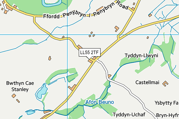LL55 2TF map - OS VectorMap District (Ordnance Survey)