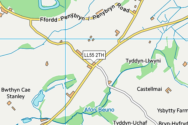 LL55 2TH map - OS VectorMap District (Ordnance Survey)