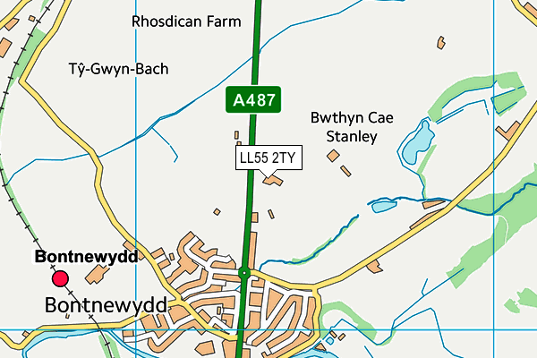 LL55 2TY map - OS VectorMap District (Ordnance Survey)