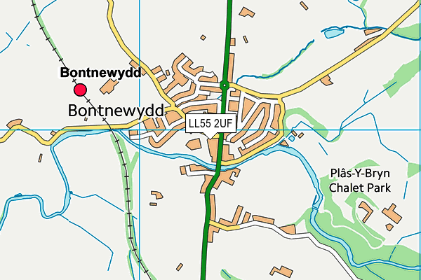 Ysgol Gynradd Bontnewydd map (LL55 2UF) - OS VectorMap District (Ordnance Survey)