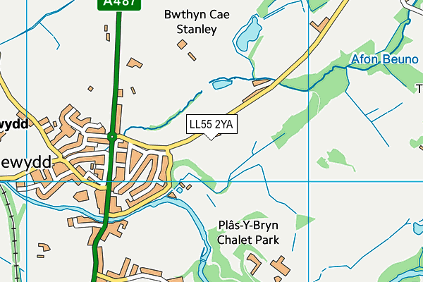 LL55 2YA map - OS VectorMap District (Ordnance Survey)