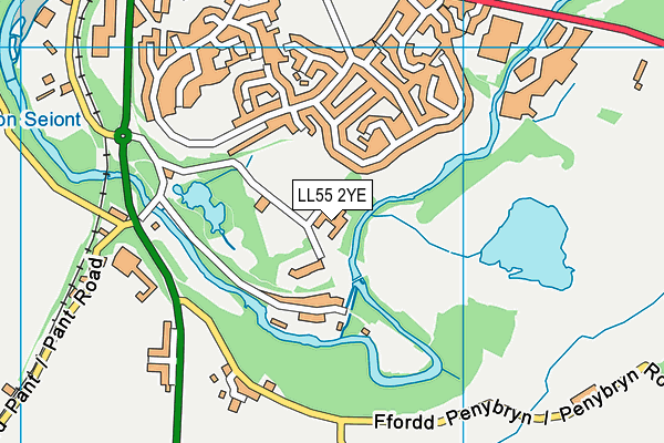 LL55 2YE map - OS VectorMap District (Ordnance Survey)