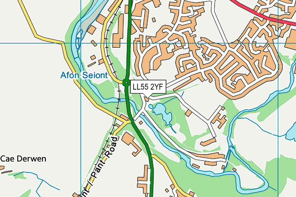 LL55 2YF map - OS VectorMap District (Ordnance Survey)