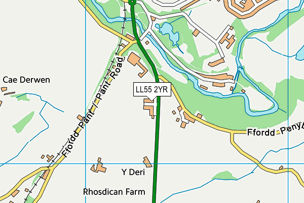 LL55 2YR map - OS VectorMap District (Ordnance Survey)