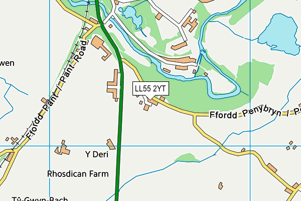 LL55 2YT map - OS VectorMap District (Ordnance Survey)