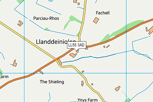 LL55 3AD map - OS VectorMap District (Ordnance Survey)