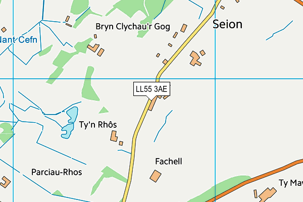 LL55 3AE map - OS VectorMap District (Ordnance Survey)