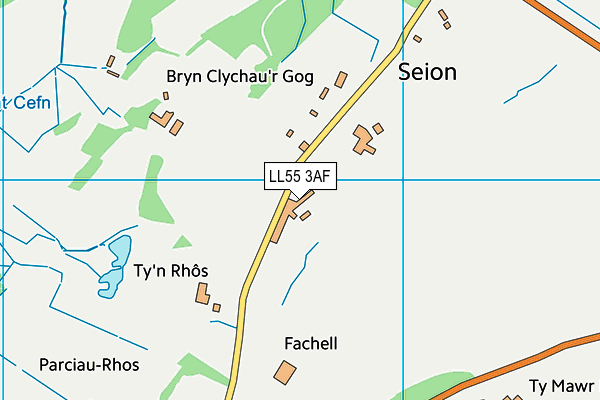 LL55 3AF map - OS VectorMap District (Ordnance Survey)
