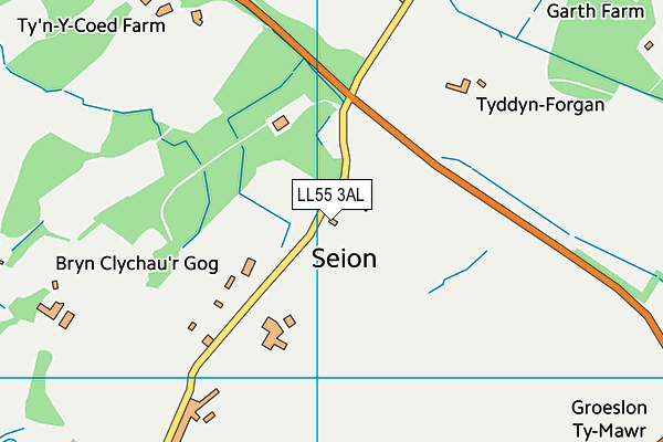 LL55 3AL map - OS VectorMap District (Ordnance Survey)