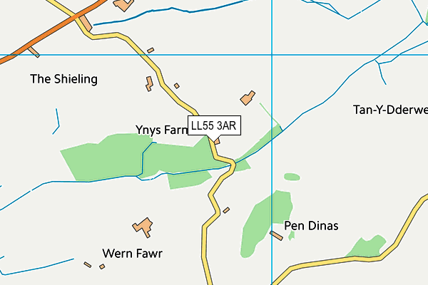 LL55 3AR map - OS VectorMap District (Ordnance Survey)