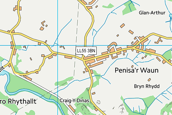 LL55 3BN map - OS VectorMap District (Ordnance Survey)