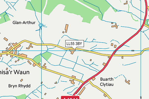 LL55 3BY map - OS VectorMap District (Ordnance Survey)