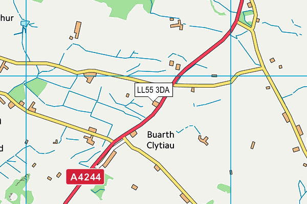LL55 3DA map - OS VectorMap District (Ordnance Survey)