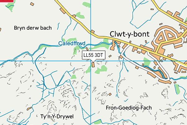 LL55 3DT map - OS VectorMap District (Ordnance Survey)