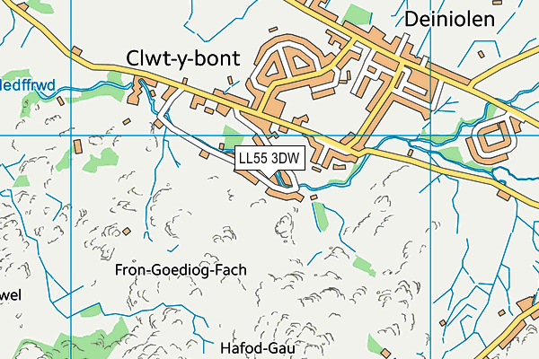 LL55 3DW map - OS VectorMap District (Ordnance Survey)