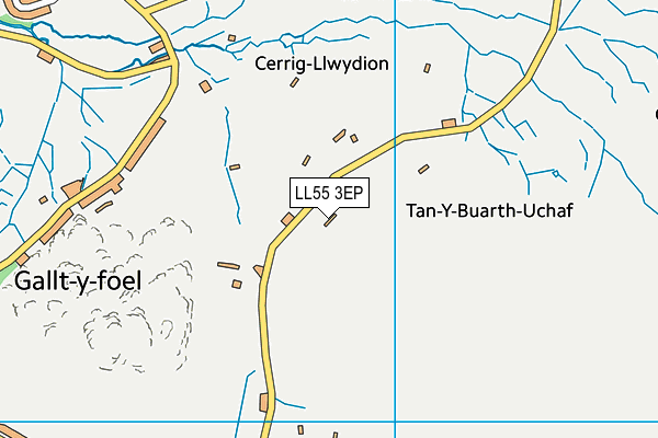 LL55 3EP map - OS VectorMap District (Ordnance Survey)