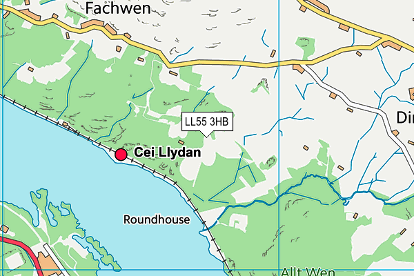 LL55 3HB map - OS VectorMap District (Ordnance Survey)