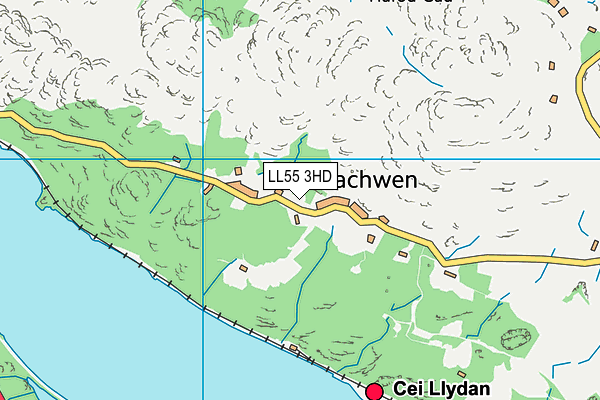 LL55 3HD map - OS VectorMap District (Ordnance Survey)