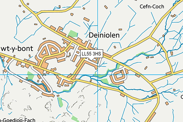 LL55 3HS map - OS VectorMap District (Ordnance Survey)