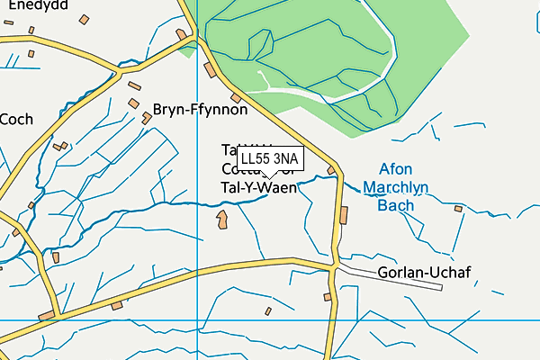 LL55 3NA map - OS VectorMap District (Ordnance Survey)