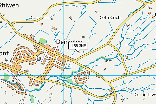 LL55 3NE map - OS VectorMap District (Ordnance Survey)