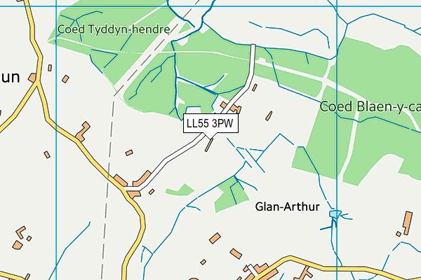 LL55 3PW map - OS VectorMap District (Ordnance Survey)