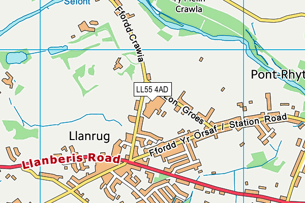 Ysgol Brynrefail map (LL55 4AD) - OS VectorMap District (Ordnance Survey)
