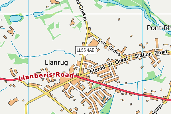 LL55 4AE map - OS VectorMap District (Ordnance Survey)