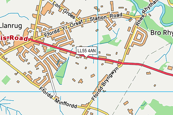 LL55 4AN map - OS VectorMap District (Ordnance Survey)