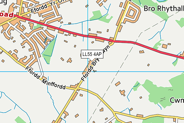 LL55 4AP map - OS VectorMap District (Ordnance Survey)