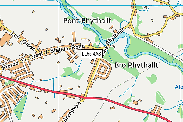 LL55 4AS map - OS VectorMap District (Ordnance Survey)