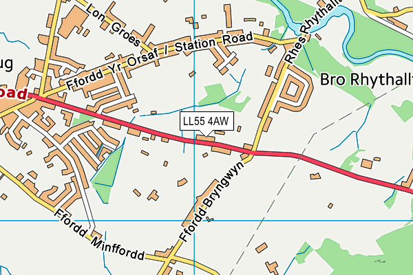 LL55 4AW map - OS VectorMap District (Ordnance Survey)