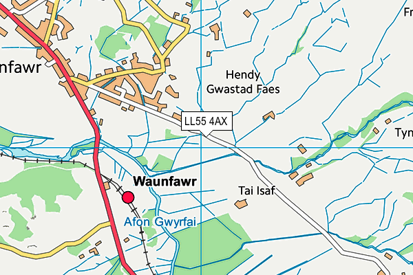 LL55 4AX map - OS VectorMap District (Ordnance Survey)