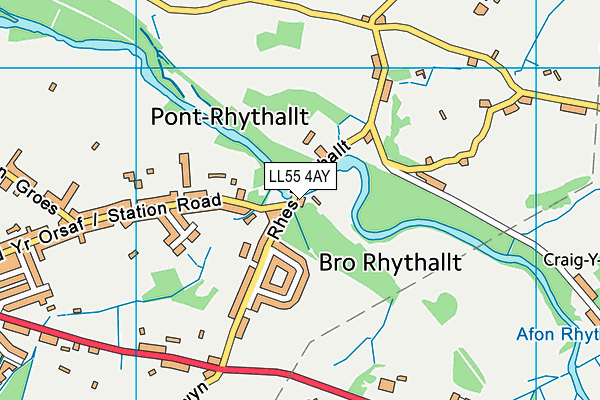 LL55 4AY map - OS VectorMap District (Ordnance Survey)