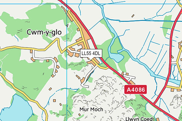 LL55 4DL map - OS VectorMap District (Ordnance Survey)