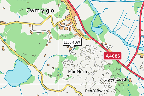 LL55 4DW map - OS VectorMap District (Ordnance Survey)
